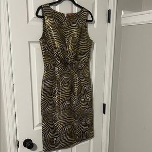Tory Burch Metallic Zebra Mini Dress